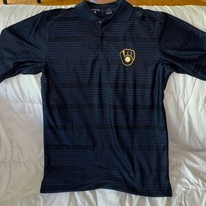 Milwaukee Brewers Polo Shirt with Ball and Glove Logo
Men’s S
NWT